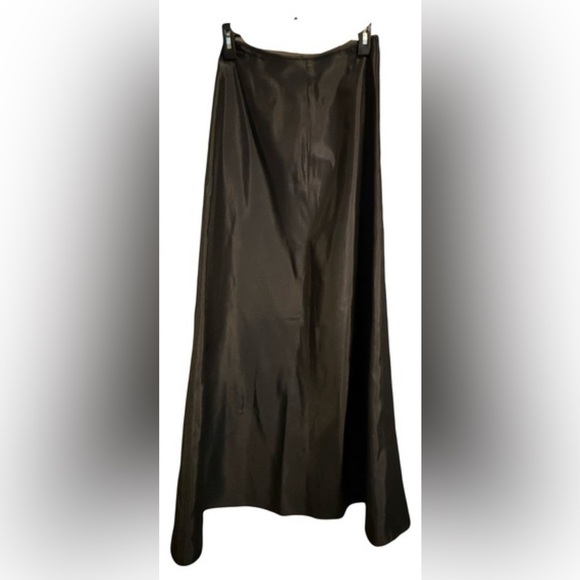 Vintage Jessica McClintock Collections Satin Metallic Black/Green Skirt sz 4 - Picture 3 of 7